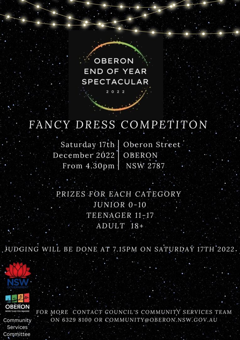 Oberon End of Year Spectacular FANCY DRESS Competition