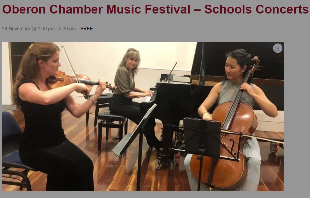Oberon Chamber Music Festival - free Schools Concert