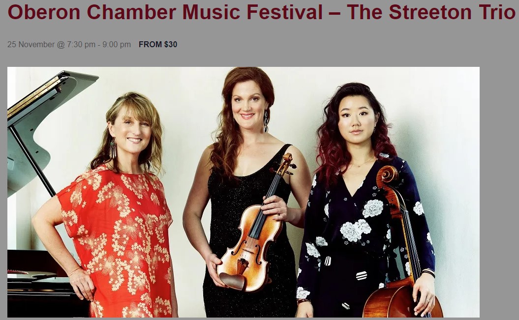 Oberon Chamber Music Festival - Streeton Trio